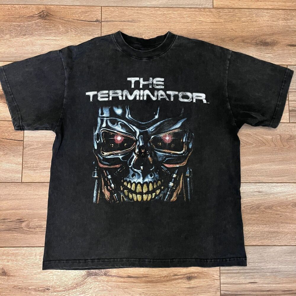 The Terminator Endo-Skeleton T-800 Movie Boxy Washed T-Shirt Studio Canal Sz M